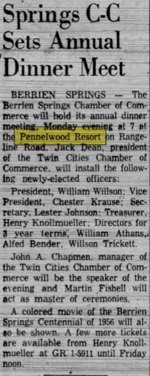 Pennellwood Resort - May 11 1960 Article